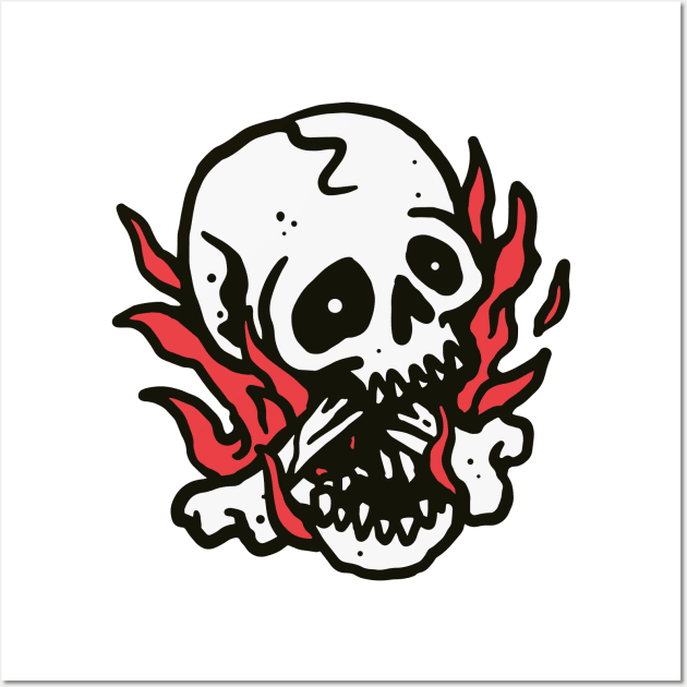 Skull Fire Wall Art by quilimo